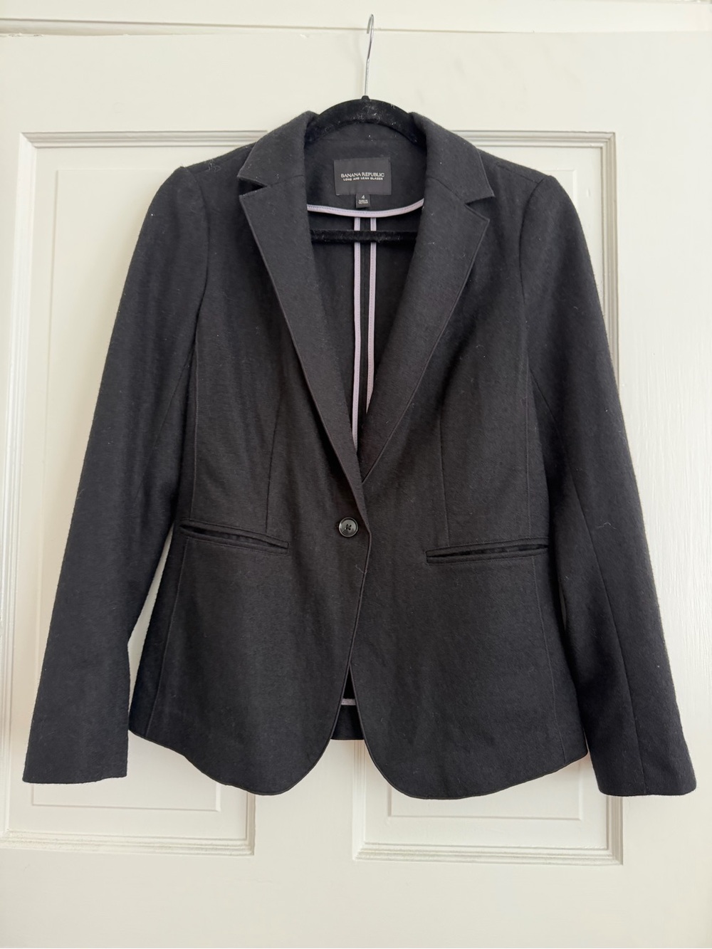 Banana Republic Black Single-Button Tailored Blazer